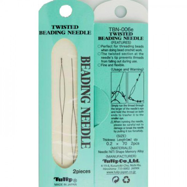 Big Eye Beading Needle Tulip Twisted Short 2pcs