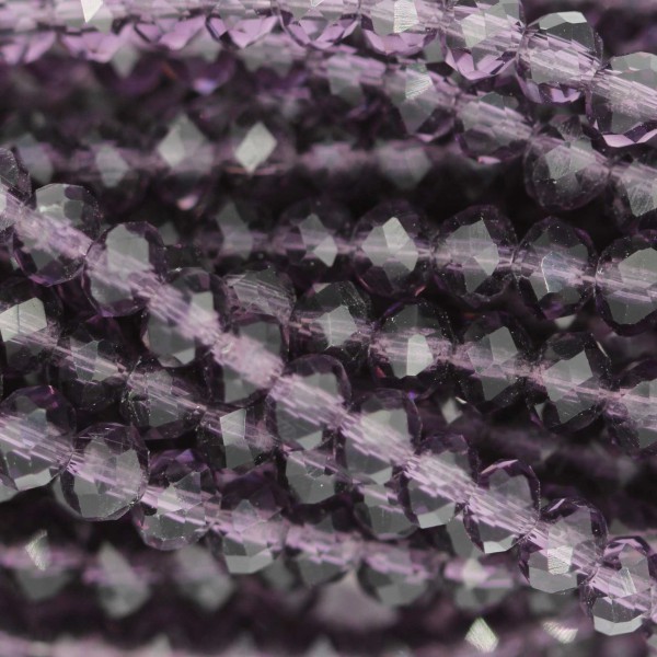Rondelle in Cristallo Sfaccettato 4x3mm Amethyst
