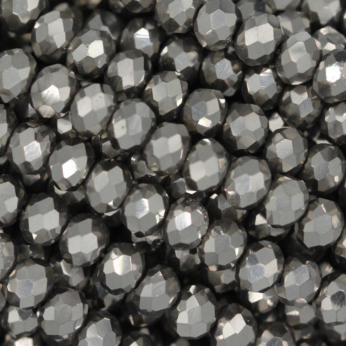 Rondelle in Cristallo Sfaccettato 4x3mm HEMATITE