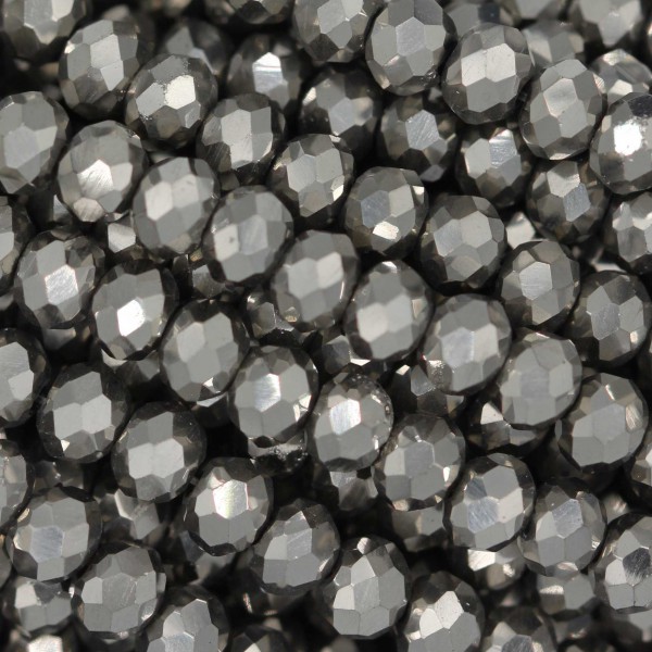 Rondelle in Cristallo Sfaccettato 4x3mm HEMATITE