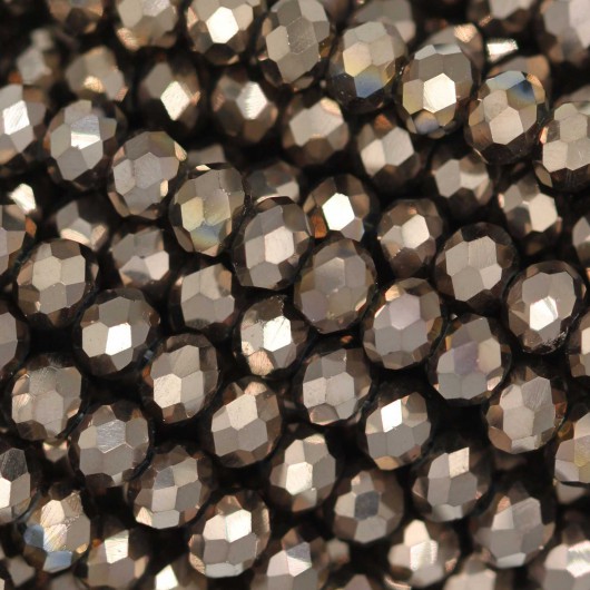 Cristallo Sfaccettato 4x3mm Metal choco