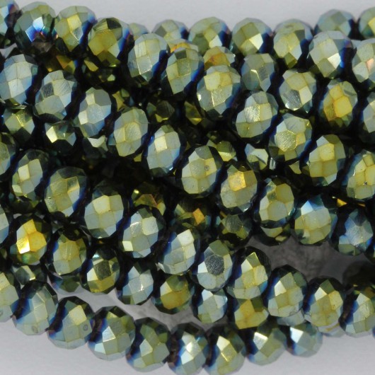 Cristallo Sfaccettato 4x3mm Scarabeus gold