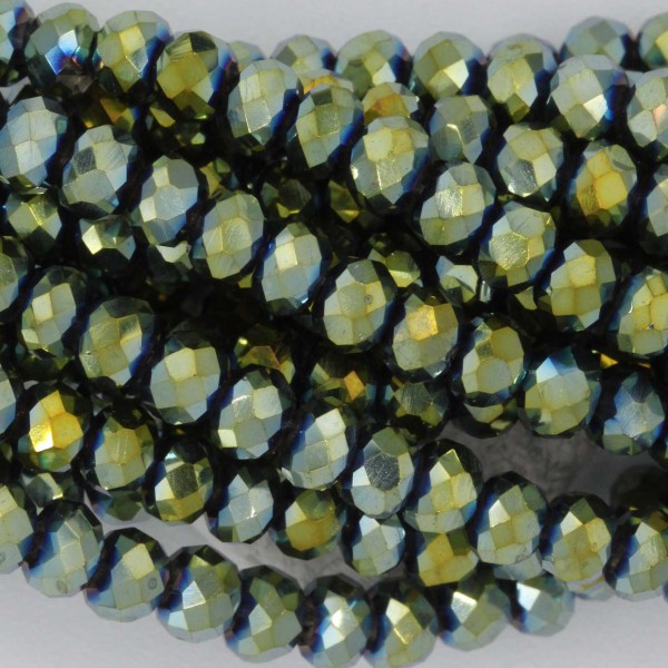 Rondelle in Cristallo Sfaccettato 4x3mm SCARABEUS GOLD