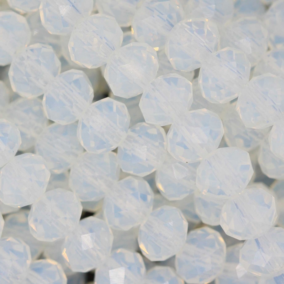 Rondelle in Cristallo Sfaccettato 6x4mm WHITE OPAL