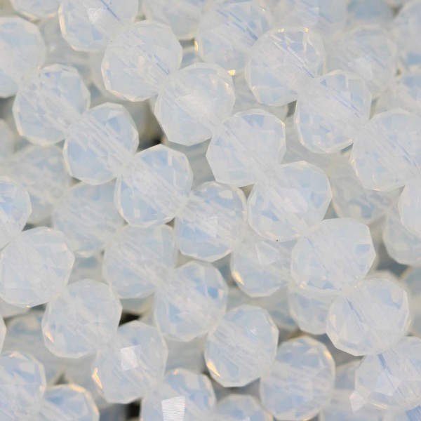 Rondelle in Cristallo Sfaccettato 6x4mm WHITE OPAL