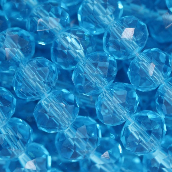 Rondelle in Cristallo Sfaccettato 8x6mm AQUAMARINE