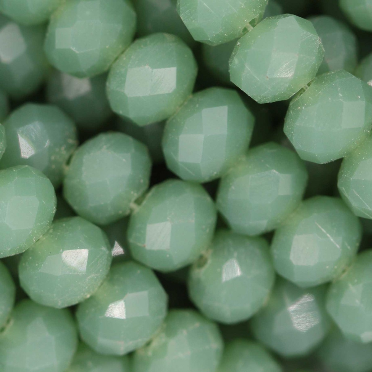 Rondelle in Cristallo Sfaccettato 8x6mm MINT OPAL