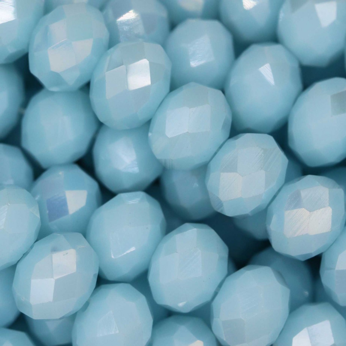 Rondelle in Cristallo Sfaccettato 8x6mm SKY OPAL FLASH