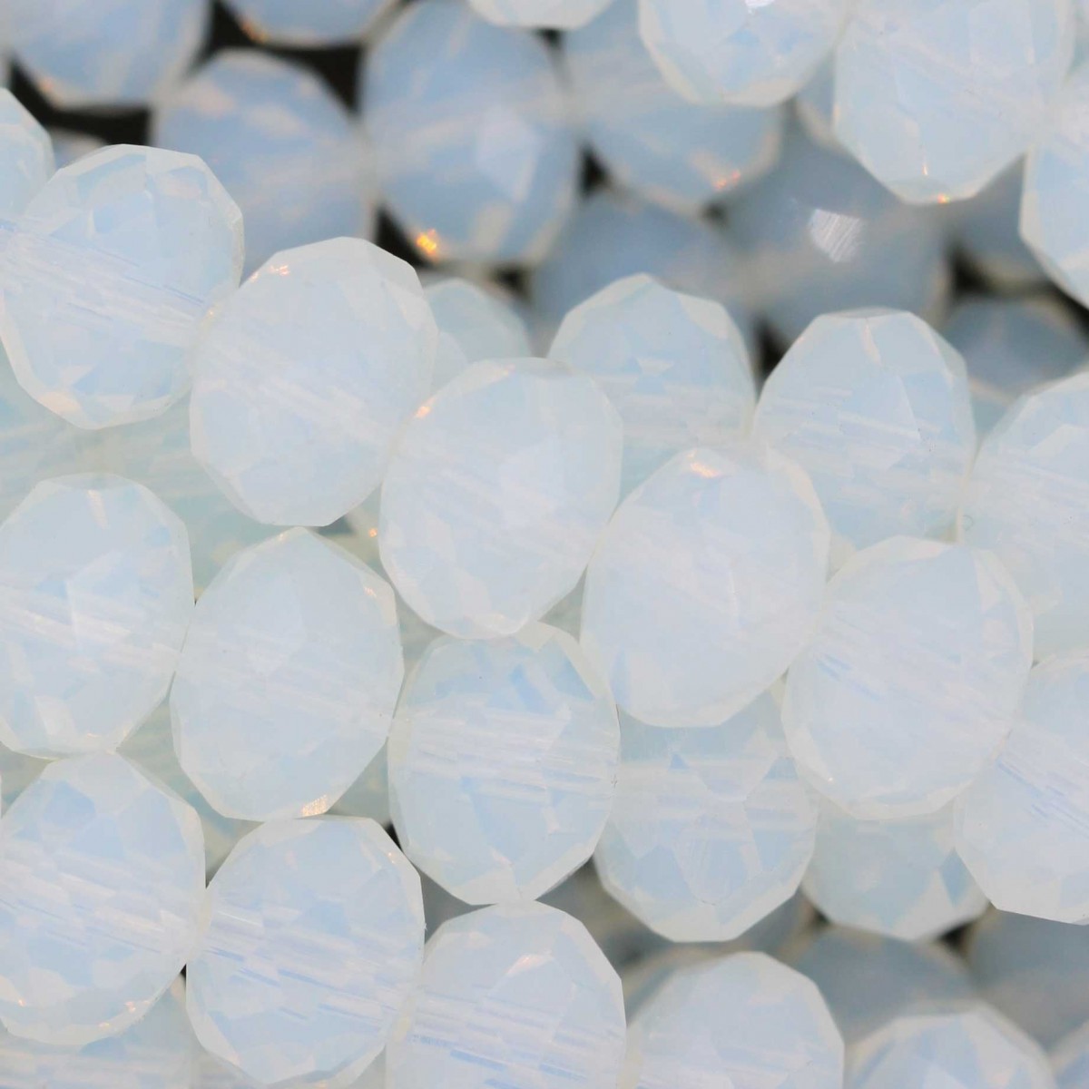 Rondelle in Cristallo Sfaccettato 8x6mm WHITE OPAL