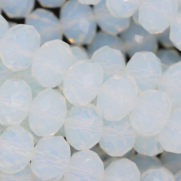 Rondelle in Cristallo Sfaccettato 8x6mm WHITE OPAL