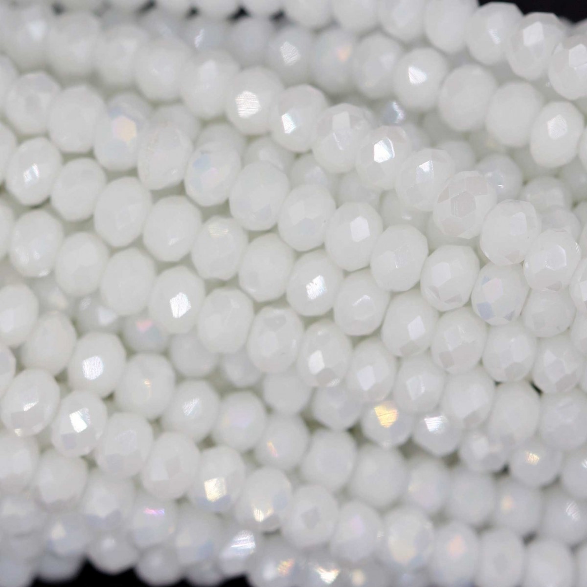 Rondelle in Cristallo Sfaccettato 3x2,5mm WHITE ALABASTER