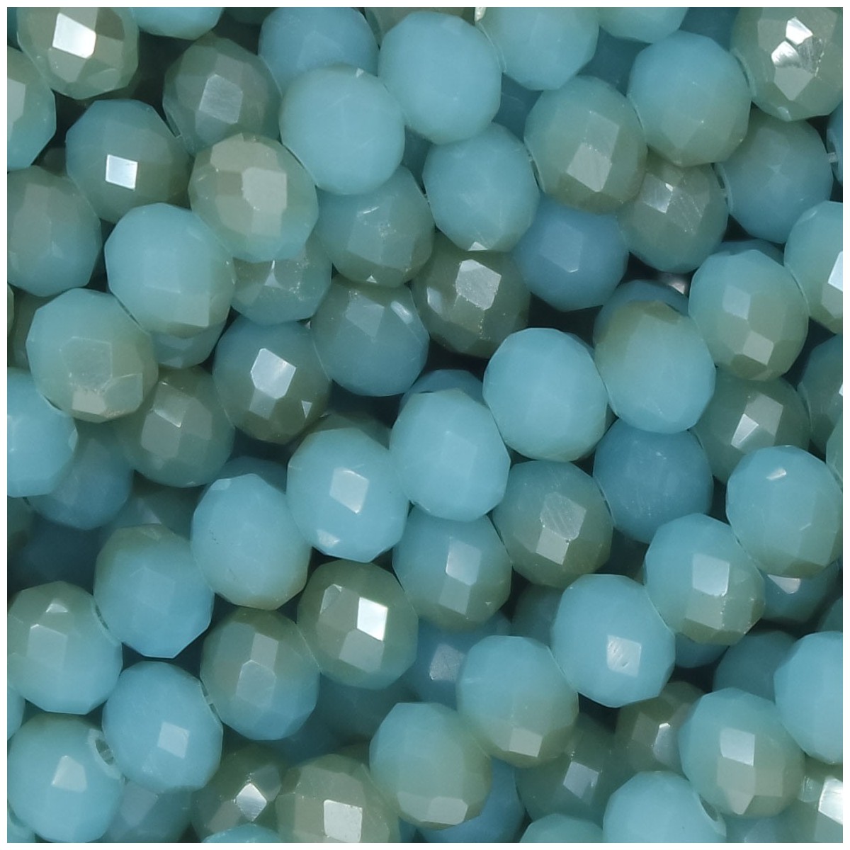 Rondelle in Cristallo Sfaccettato 6x4mm SKY SILVER