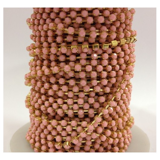 Catena con Strass in Resina 3mm Rose Alabaster