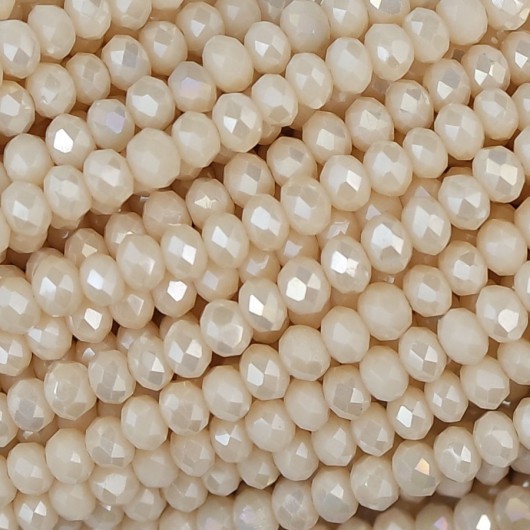 Cristallo sfaccettato 3x2,5mm Cream ab