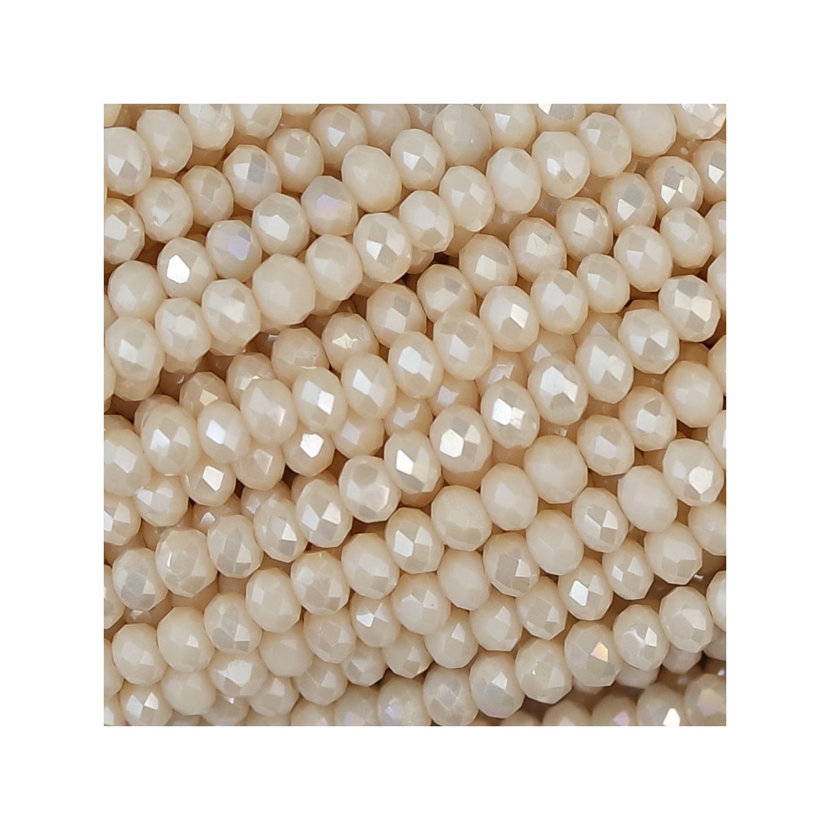 Rondelle in Cristallo Sfaccettato 3x2,5mm cream