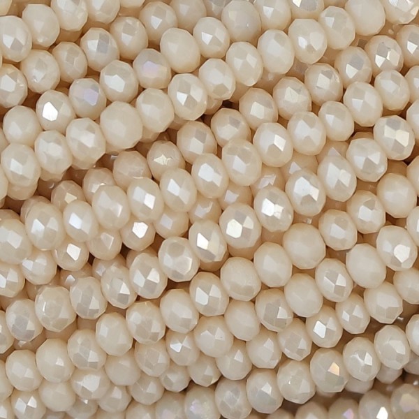 Rondelle in Cristallo Sfaccettato 3x2,5mm cream