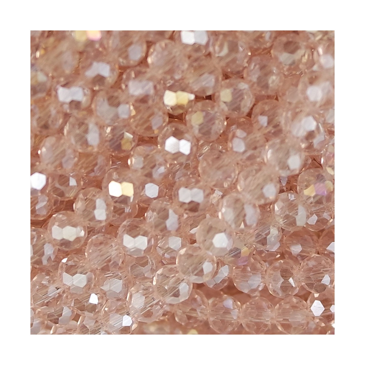 Rondelle in Cristallo Sfaccettato 4x3mm light rose ab