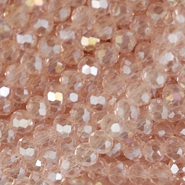 Rondelle in Cristallo Sfaccettato 4x3mm light rose ab