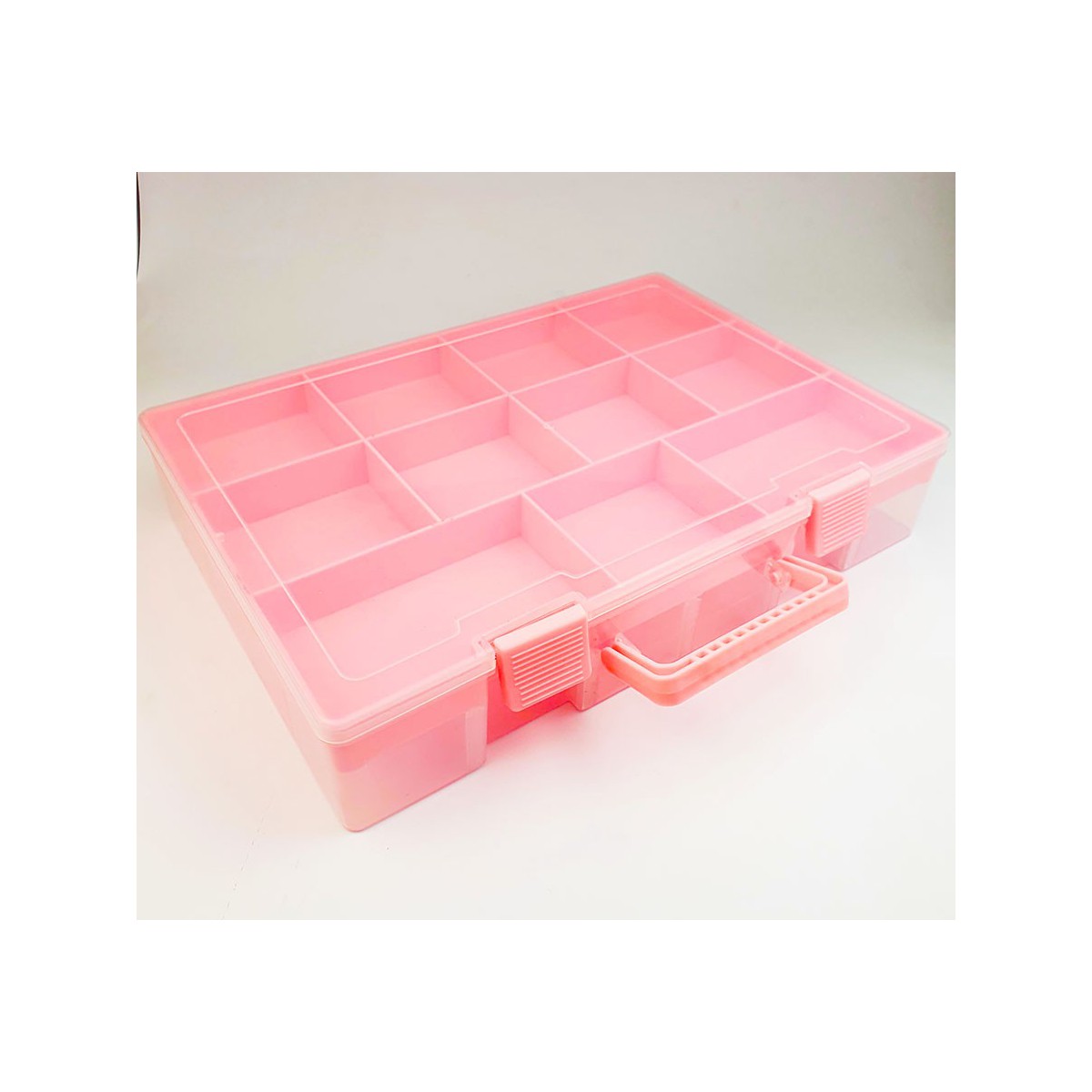 Contenitore perline - valigetta rosa - 2 piani