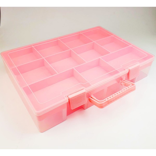 Contenitore perline - valigetta rosa - 2 piani