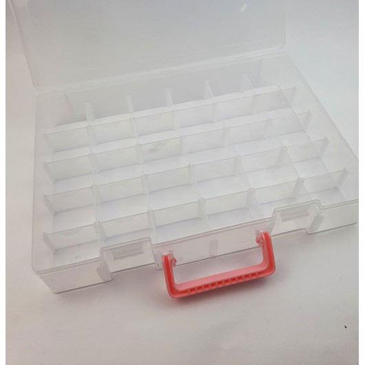 Contenitore perline - valigetta rosa - 2 piani