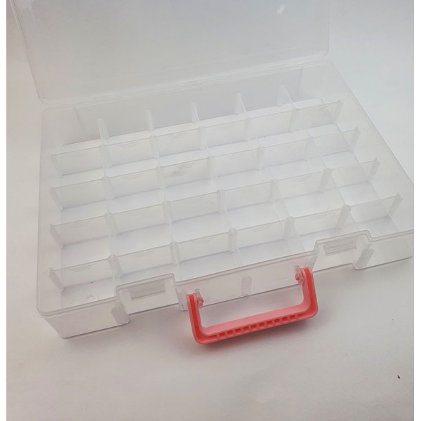 Contenitore perline - valigetta rosa - 2 piani