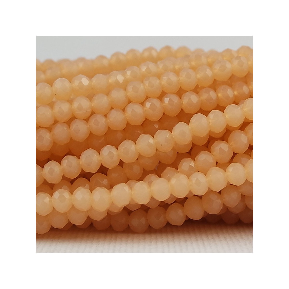 Rondelle in Cristallo Sfaccettato 3x2,5mm VANIGLIA