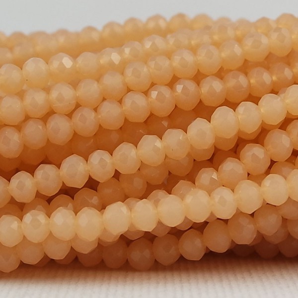 Rondelle in Cristallo Sfaccettato 3x2,5mm VANIGLIA