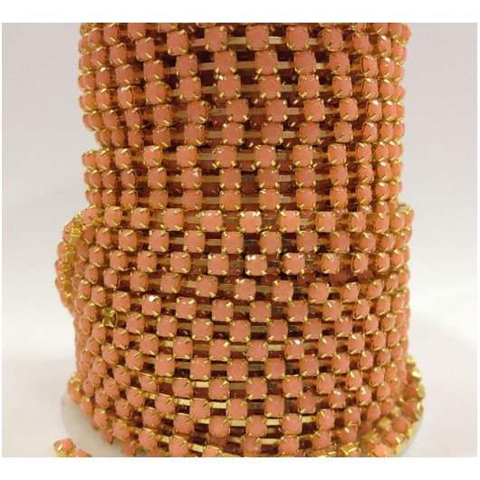 Catena con Strass in Resina 4mm Peach