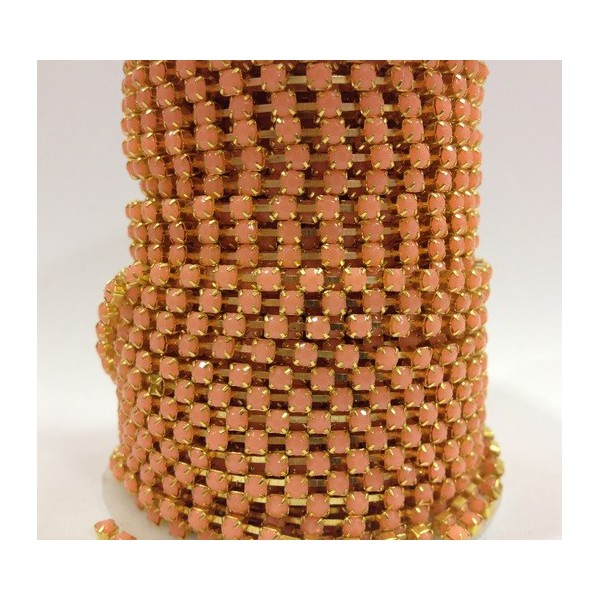 Catena con Strass in Resina 4mm Peach