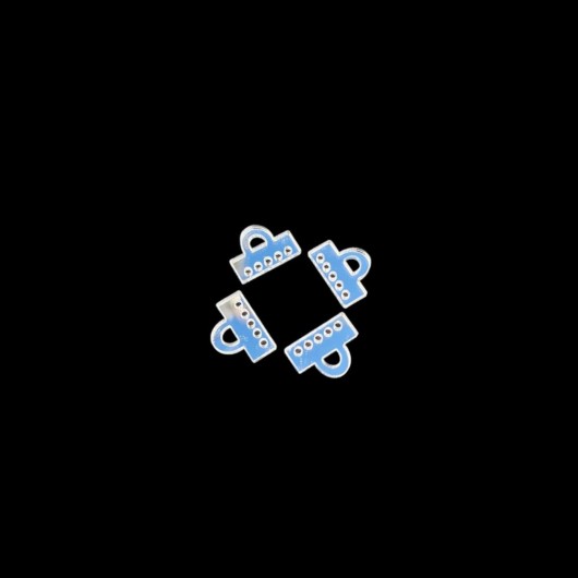 Base 5 fori color argento