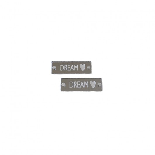 Piastrine 30x10mm "dream" colore argento
