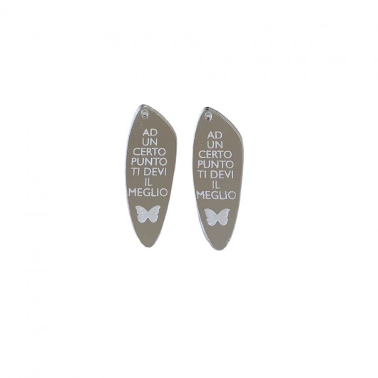 Piastrine 49x12mm "ad un certo punto..." colore argento