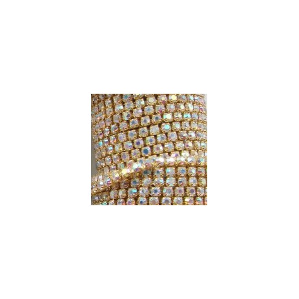 Catena con Strass in Cristallo AB 3mm