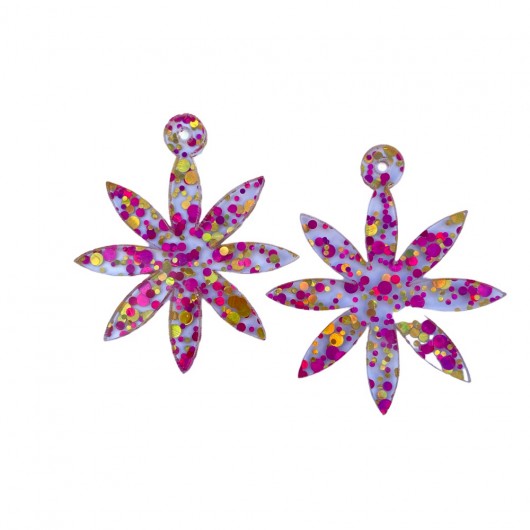 Fiore stella glitter fucsia