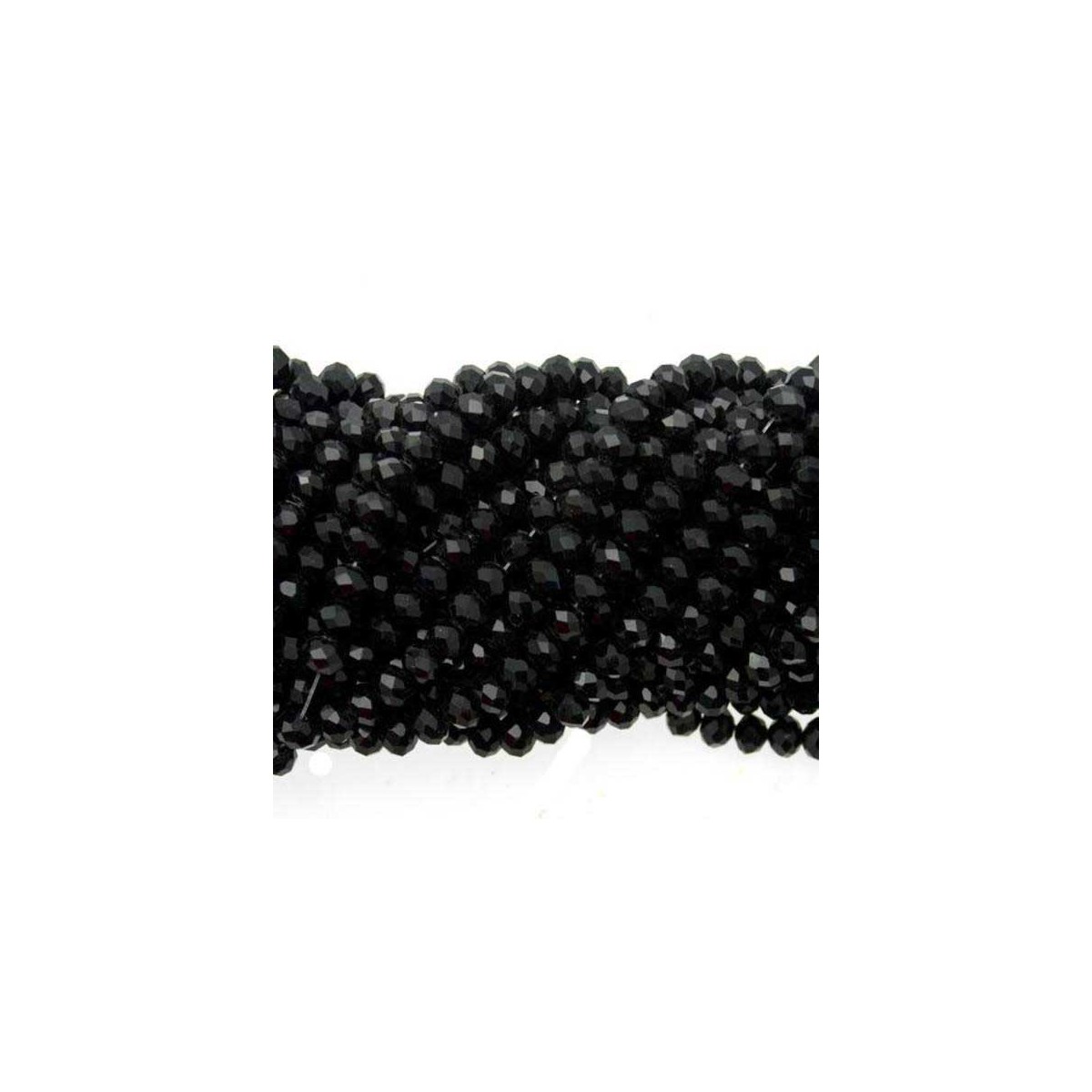 Rondelle in Cristallo Sfaccettato 6x4mm BLACK