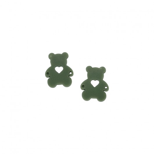 Two hole sage green bear