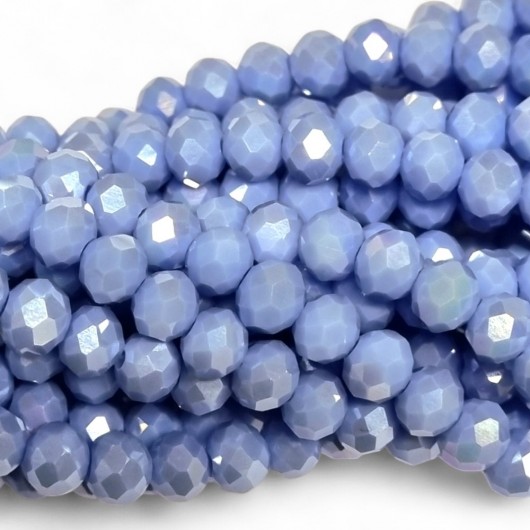 Cristallo sfaccettato 6x4mm Glicine flash