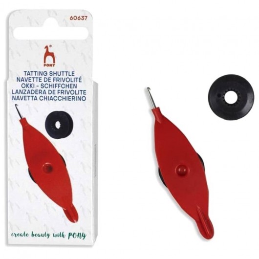 Pony tatting shuttle for knitting