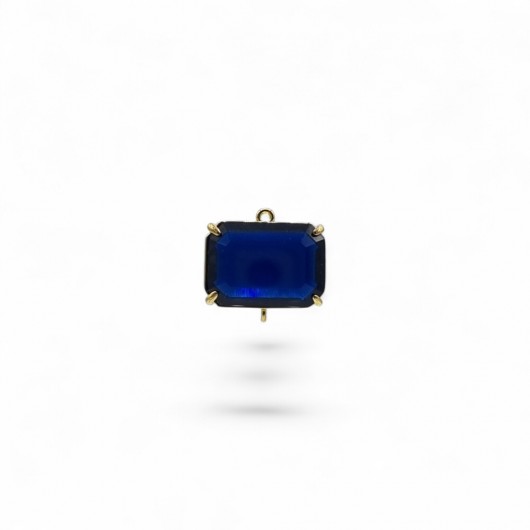 Cabochon connettore HQ rettangolare 13x18mm DARK INDIGO