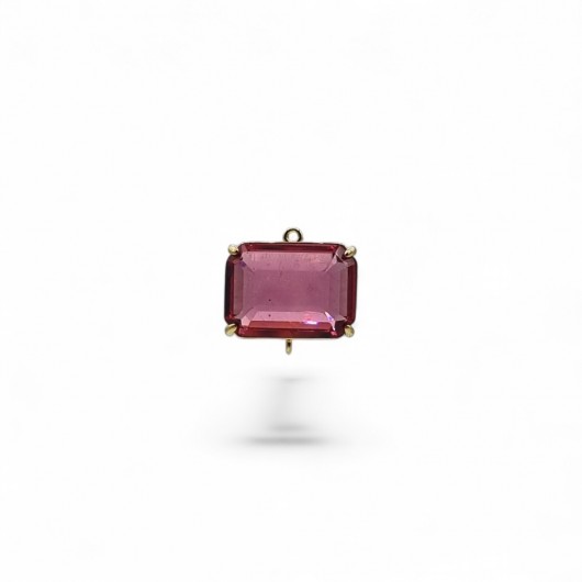 Cabochon connettore HQ rettangolare 13x18mm FUCHSIA