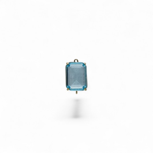 Cabochon connettore verticale HQ rettangolare 13x18mm AQUAMARINE