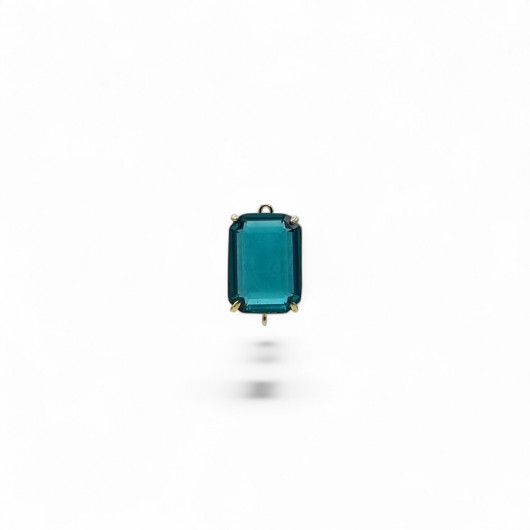 Cabochon connettore verticale HQ rettangolare 13x18mm BLUE ZIRCON