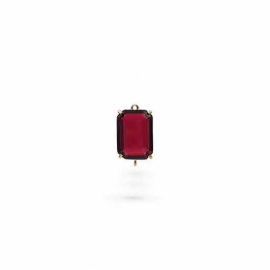 Cabochon connettore HQ rettangolare 13x18mm Ruby