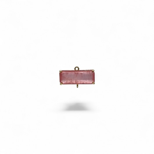 Cabochon connettore orizzontale HQ rettangolare 8x20mm PESCA SCREZIATO