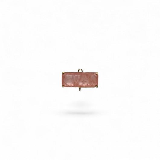 Cabochon connettore orizzontale HQ rettangolare 8x20mm SILK SCREZIATO