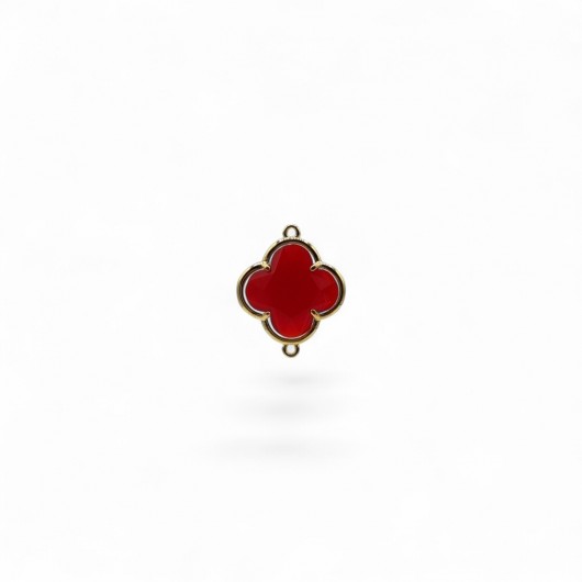 Cabochon connettore HQ quadrifoglio 16x16mm Siam opal