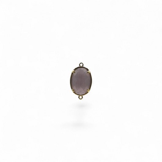Cabochon connettore con ganci HQ ovale 20x14mm AMETHYST OPAL