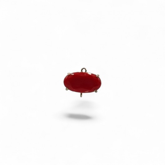 Cabochon connettore HQ ovale 10x18mm RED