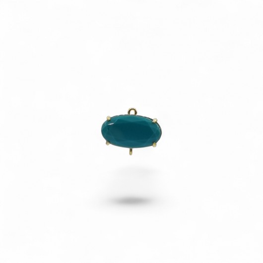 Cabochon connettore HQ ovale 10x18mm TURQUOISE